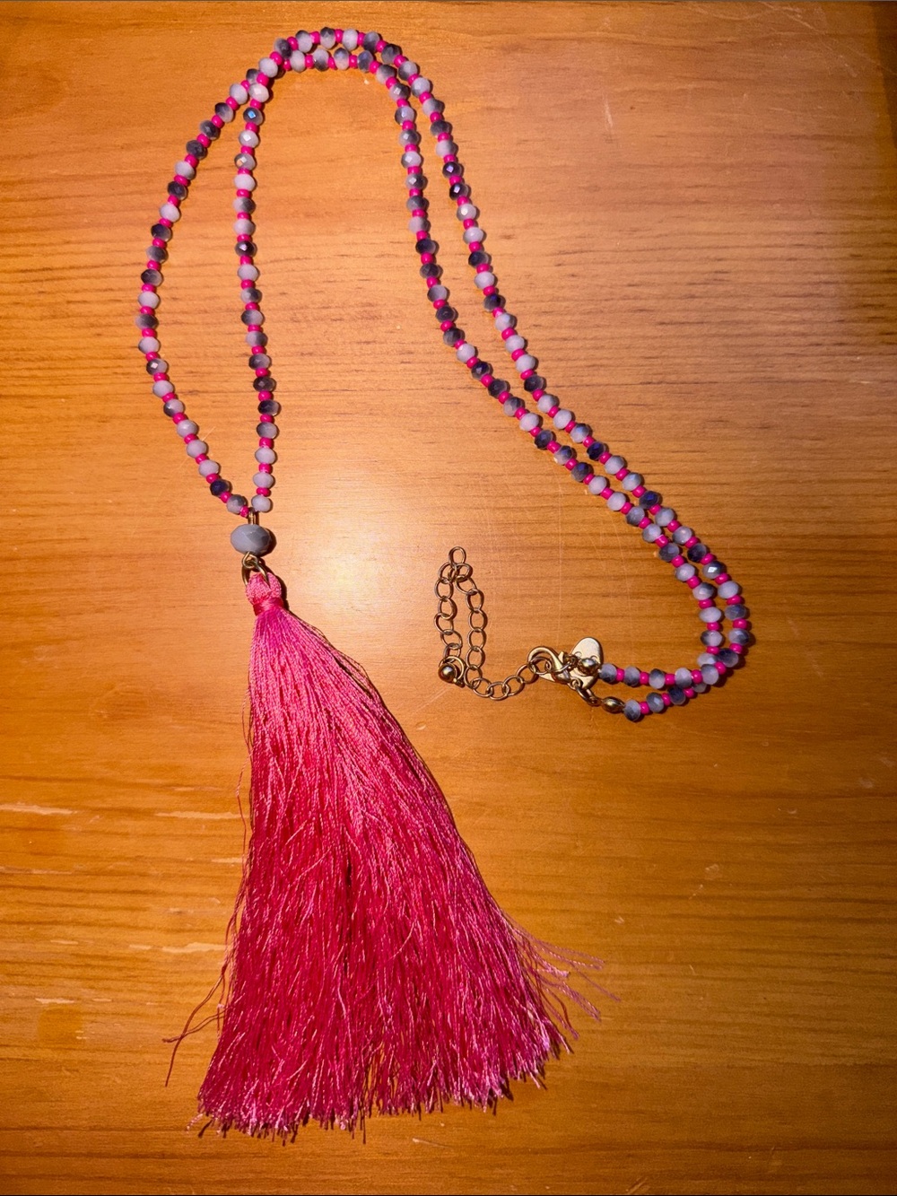 Pink Tassel Beaded Necklace - Women Jewelry